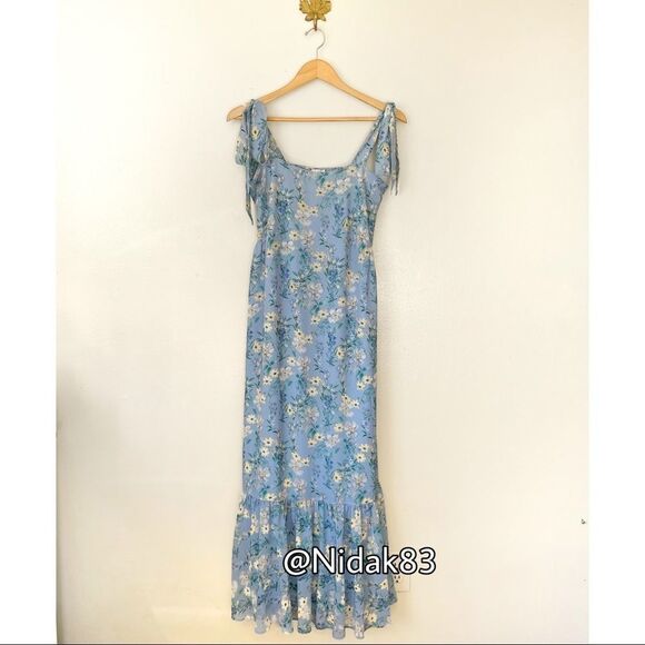 Anthropologie Dresses & Skirts - Anthropologie Yumi Kim Eden Blue Rosette Maxi Dress NWT Size Large